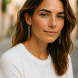 Peridot riviere earrings