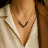 Pink Tourmaline V shaped necklace