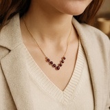 Pink Tourmaline V shaped necklace