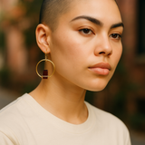 Pink tourmaline hoop earrings