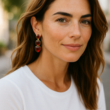 Pink Tourmaline riviere earrings