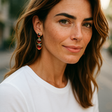 Pink Tourmaline riviere earrings