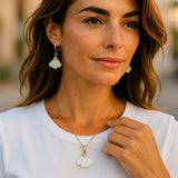 Rainbow Moonstone shell earrings