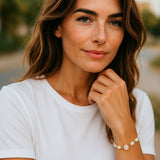 Rainbow Moonstone & Rose Chalcedony Gold Plated With Lobster Clasp Bracelet 8Inch