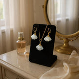 Rainbow Moonstone shell earrings