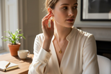 Raw Gemstone Gold Electroplated Earrings and Necklace Set