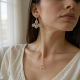 Rose Chalcedony Flower earrings