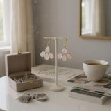 Rose Chalcedony Flower earrings