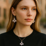 Rose Chalcedony Flower earrings