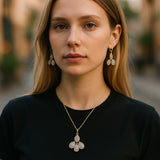 Rose Chalcedony Flower earrings