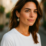 Rose Quartz Lotus Flower Dangly Necklace