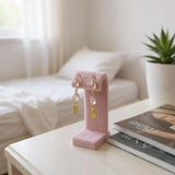 Rose Quartz gold feather Earrings