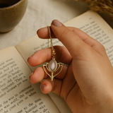 Rose Quartz Lotus Flower Dangly Necklace