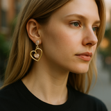 Rose quartz swirl heart earrings