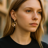 Rose quartz swirl heart earrings