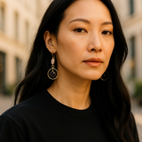 Rose quartz amethyst loop earrings