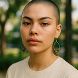 Tiger's eye loop earrings bohemian dangle from the ears