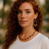 Tiger's eye loop earrings and necklace set bohemian look