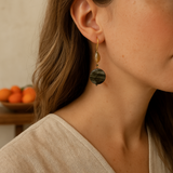 White crystal copper iolite earrings