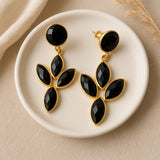 black onyx chandelier earrings