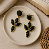 black onyx chandelier earrings