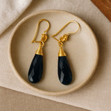 iolite long dew drop earrings
