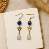 lapis moonstone triangular Necklace