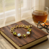 lemon topaz opal geometric bracelet