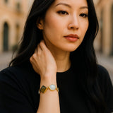 lemon topaz opal geometric bracelet