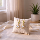 lemon topaz opal geometric earrings