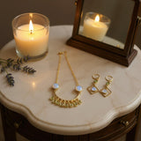 lemon topaz opal geometric earrings