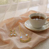 lemon topaz opal geometric earrings