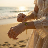 lemon topaz three stone dainty bracelet