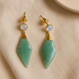 opalite amazonite rhombus pendant