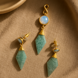 opalite amazonite rhombus pendant