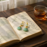 opalite amazonite shell earrings