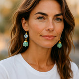 opalite amazonite shell earrings