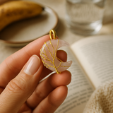 rose quartz crescent moon tree of life pendants