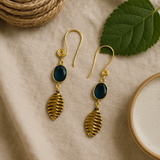 swiss blue swirly waves earrings