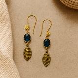 swiss blue swirly waves earrings