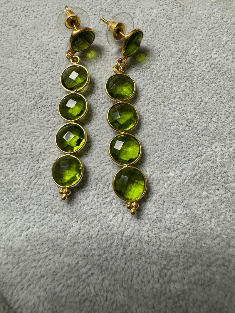 Peridot riviere earrings