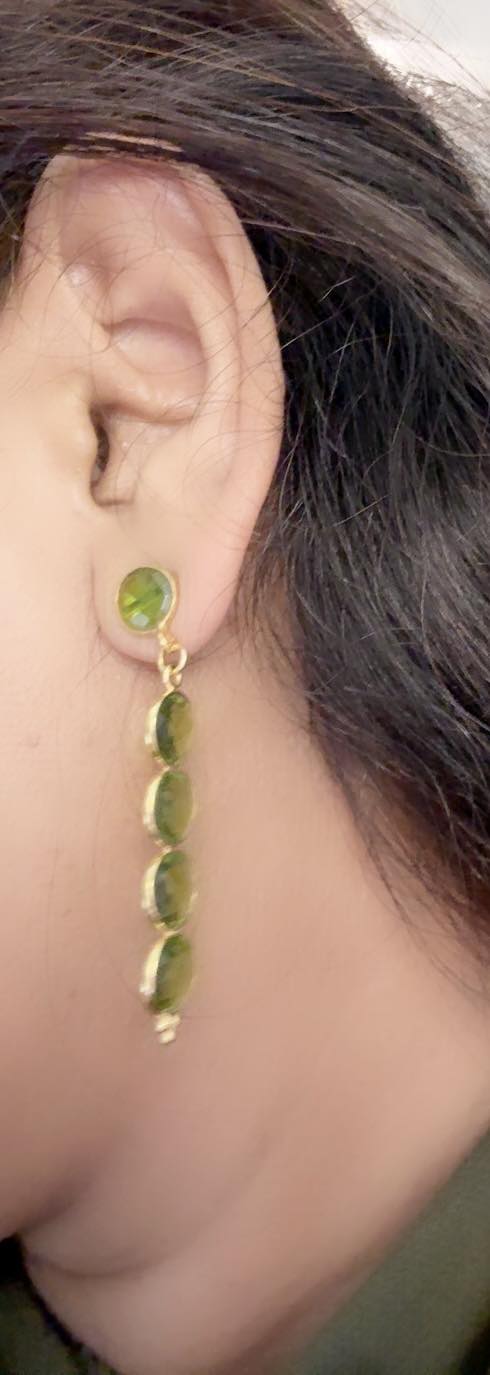 Peridot riviere earrings