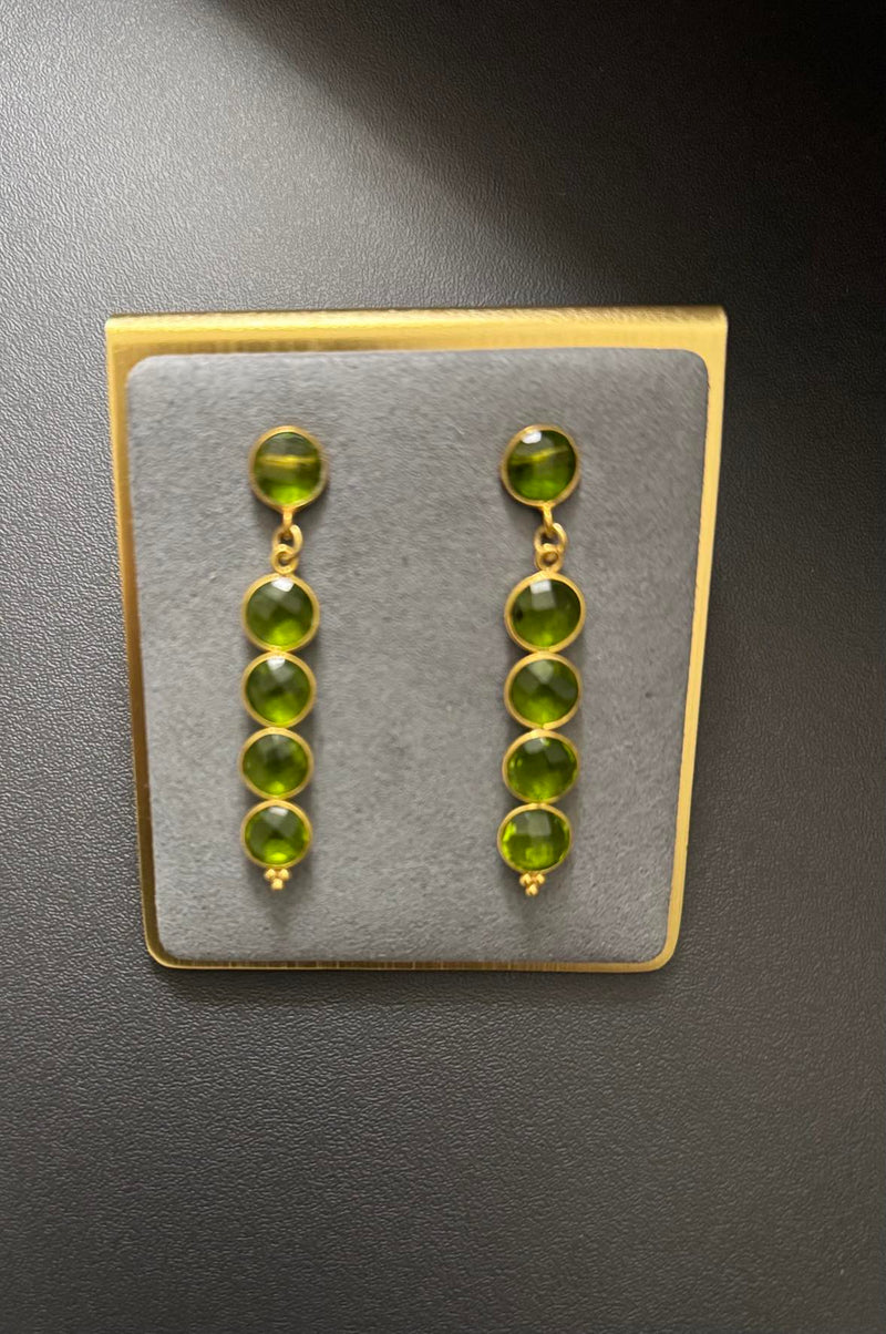 Peridot riviere earrings