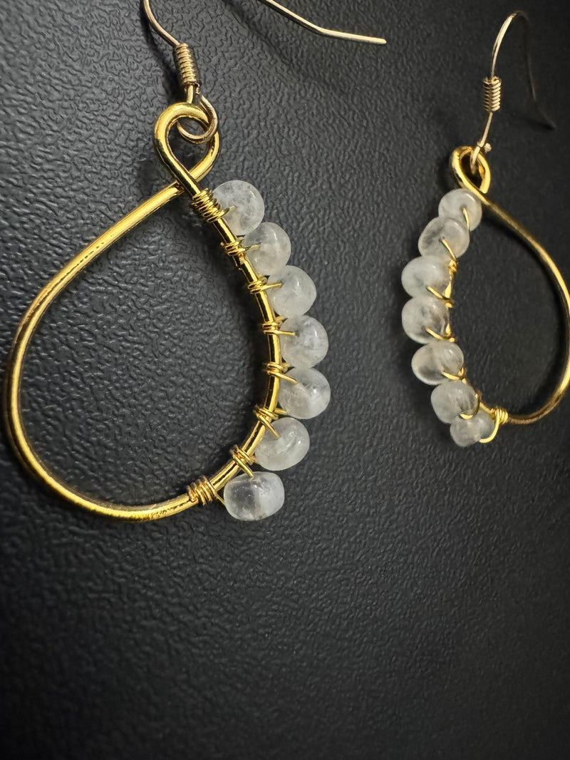 Moonstone twist earrings