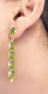 Peridot riviere earrings