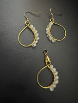 Moonstone twist earrings