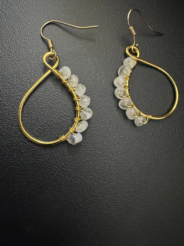 Moonstone twist earrings