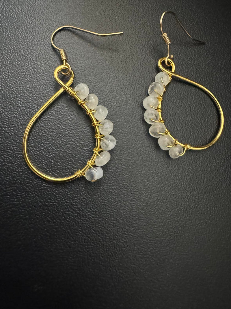 Moonstone twist earrings