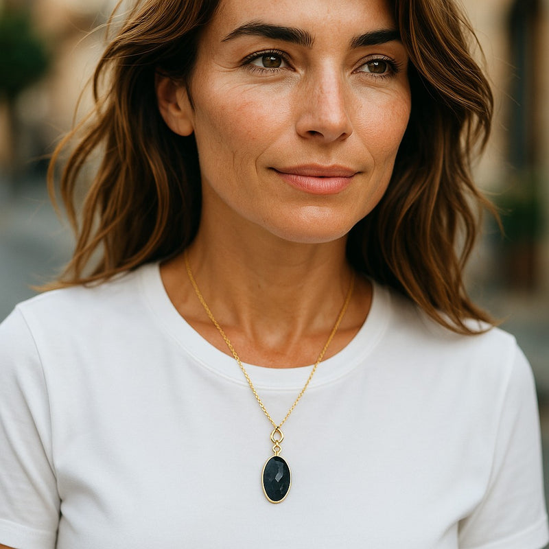 Blue Sapphire dangle pendant