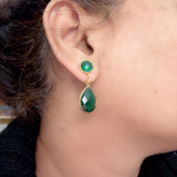 Duo Emerald Drop Earrings